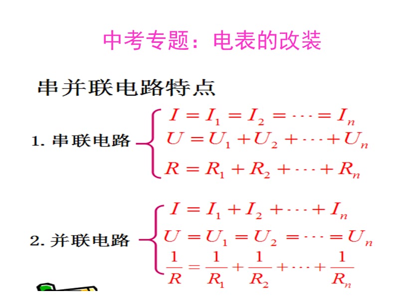 安徽省中考2015年专题复习-电表的改装.ppt_第1页