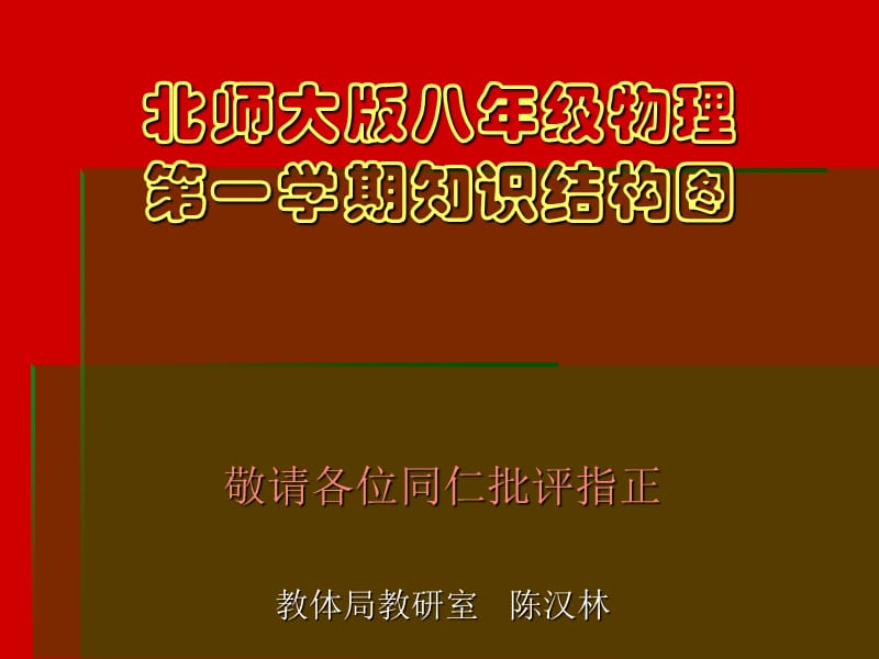 北师大版八年级物理知识结构.ppt_第1页