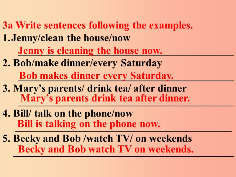 2019版七年级英语下册 Unit 6 I’m watching TV Section A（Grammar Focus-3c）教学课件1 人教新目标版.ppt_第3页