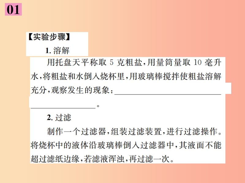 河南省2019年秋九年级化学下册第十一单元盐化肥实验活动8粗盐中难溶性杂质的去除课件 新人教版.ppt_第3页