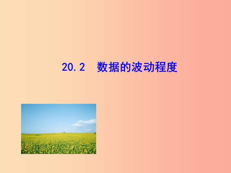 2019版八年级数学下册 第二十章 数据的分析 20.2 数据的波动程度教学课件 新人教版.ppt_第1页