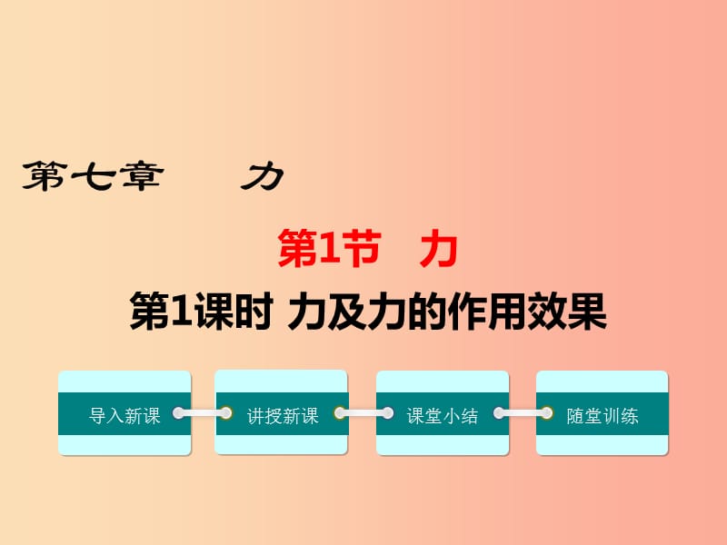 2019年春八年级物理下册 第七章 第1节 力（第1课时 力及力的作用效果）课件 新人教版.ppt_第1页