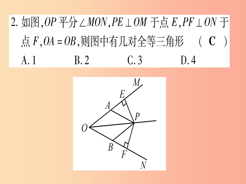 （宁夏专版）2019中考数学复习 第1轮 考点系统复习 第4章 三角形 第4节 全等三角形（作业）课件.ppt_第3页