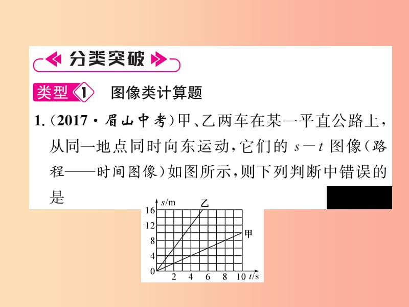 2019年八年级物理全册 小专题一 运动图像和计算习题课件（新版）沪科版.ppt_第2页