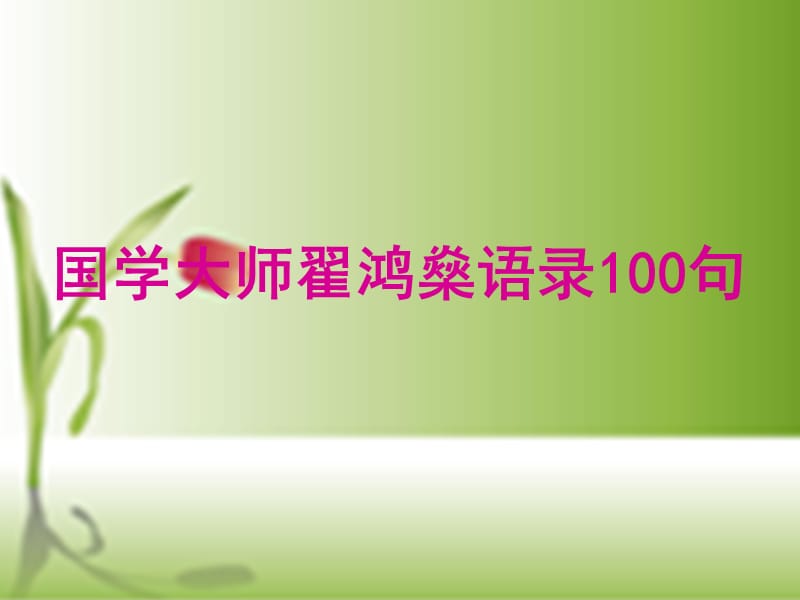 国学大师翟鸿燊语录100句.ppt_第1页