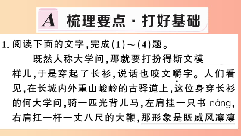 （安徽专用）九年级语文下册 第二单元 8 蒲柳人家（节选）习题课件 新人教版.ppt_第2页