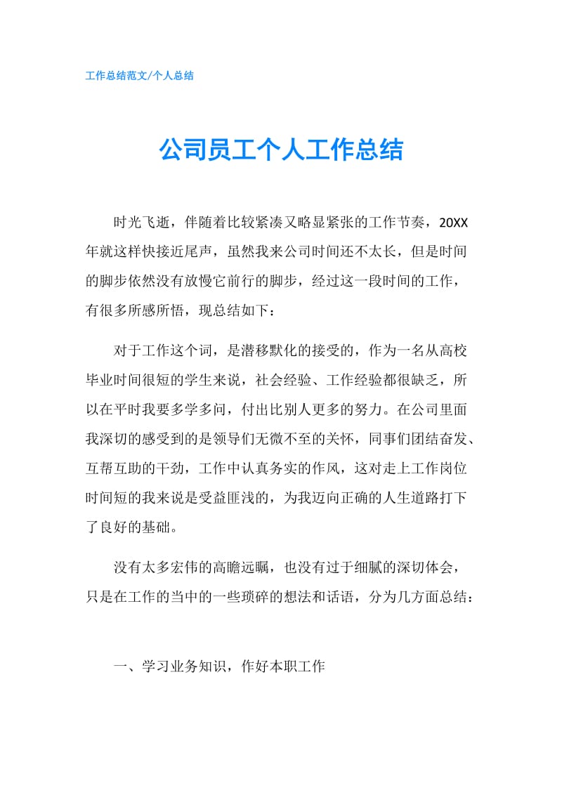 公司员工个人工作总结.doc_第1页