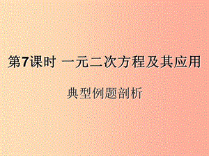 （遵義專用）2019屆中考數(shù)學(xué)復(fù)習(xí) 第7課時(shí) 一元二次方程及其應(yīng)用 3 典型例題剖析（課后作業(yè)）課件.ppt