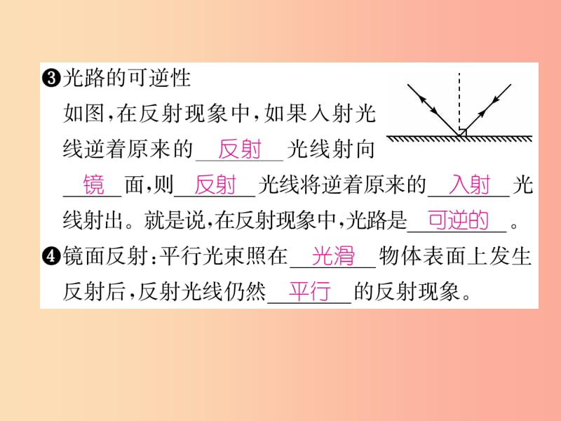 山西专版2019年八年级物理上册第4章第2节光的反射作业课件 新人教版.ppt_第3页