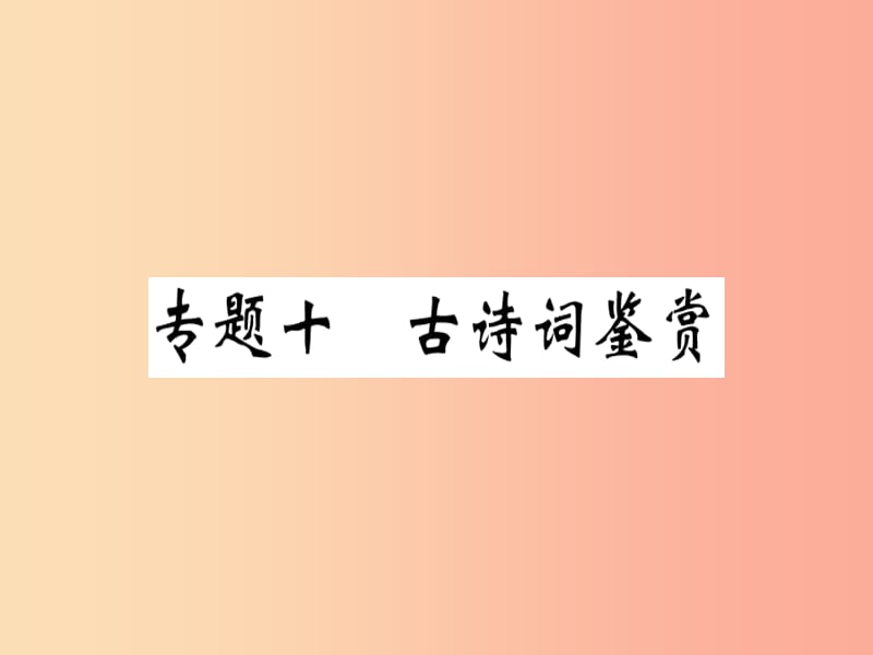 （河南专版）2019春八年级语文下册 期末专题复习十 古诗词鉴赏习题课件 新人教版.ppt_第1页