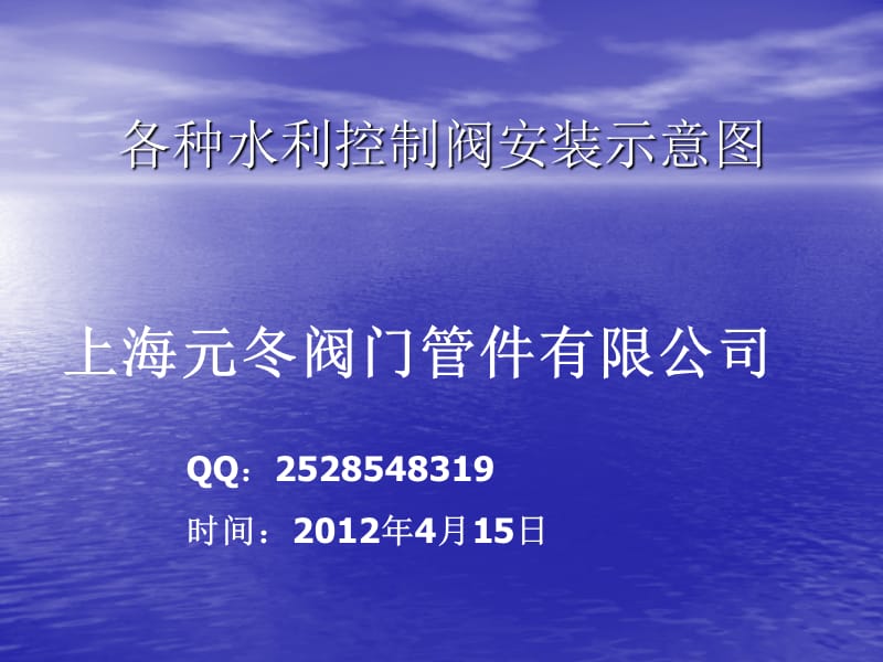 各种水利控制阀安装示意.ppt_第1页