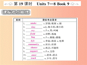 （人教通用）2019年中考英語復(fù)習(xí) 第一篇 教材過關(guān) 九全 第19課時 Units 7-8課件.ppt