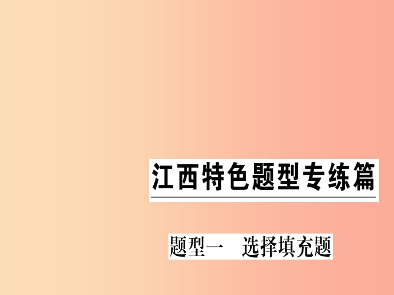 （江西专版）九年级化学下册 特色题型专练篇 题型一 选择填充题习题课件 新人教版.ppt_第1页