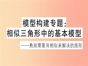 （江西專用）2019春九年級數(shù)學下冊 模型構建專題 相似三角形中的基本模型習題講評課件 新人教版.ppt