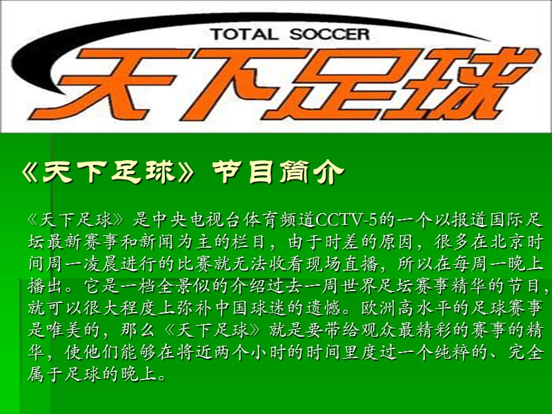 央视天下足球栏目15年经典解析.ppt_第3页