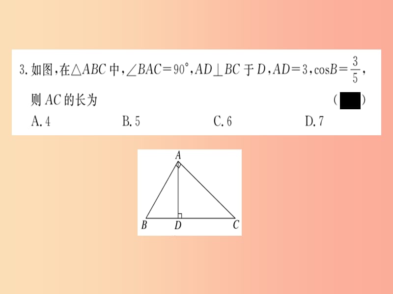 通用2019春九年级数学下册第1章直角三角形的边角关系检测卷习题讲评课件（新版）北师大版.ppt_第3页