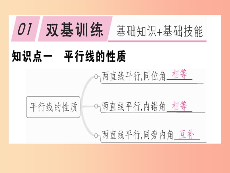 （通用版）八年级数学上册 第7章《平行线的证明》7.4 平行线的性质习题讲评课件（新版）北师大版.ppt_第2页