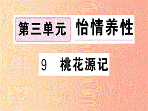 （貴州專版）2019春八年級(jí)語文下冊(cè) 第三單元 9 桃花源記習(xí)題課件 新人教版.ppt