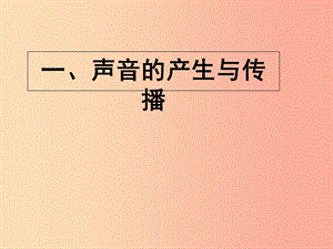 八年級(jí)物理上冊(cè) 2.1 聲音的產(chǎn)生與傳播課件 新人教版.ppt