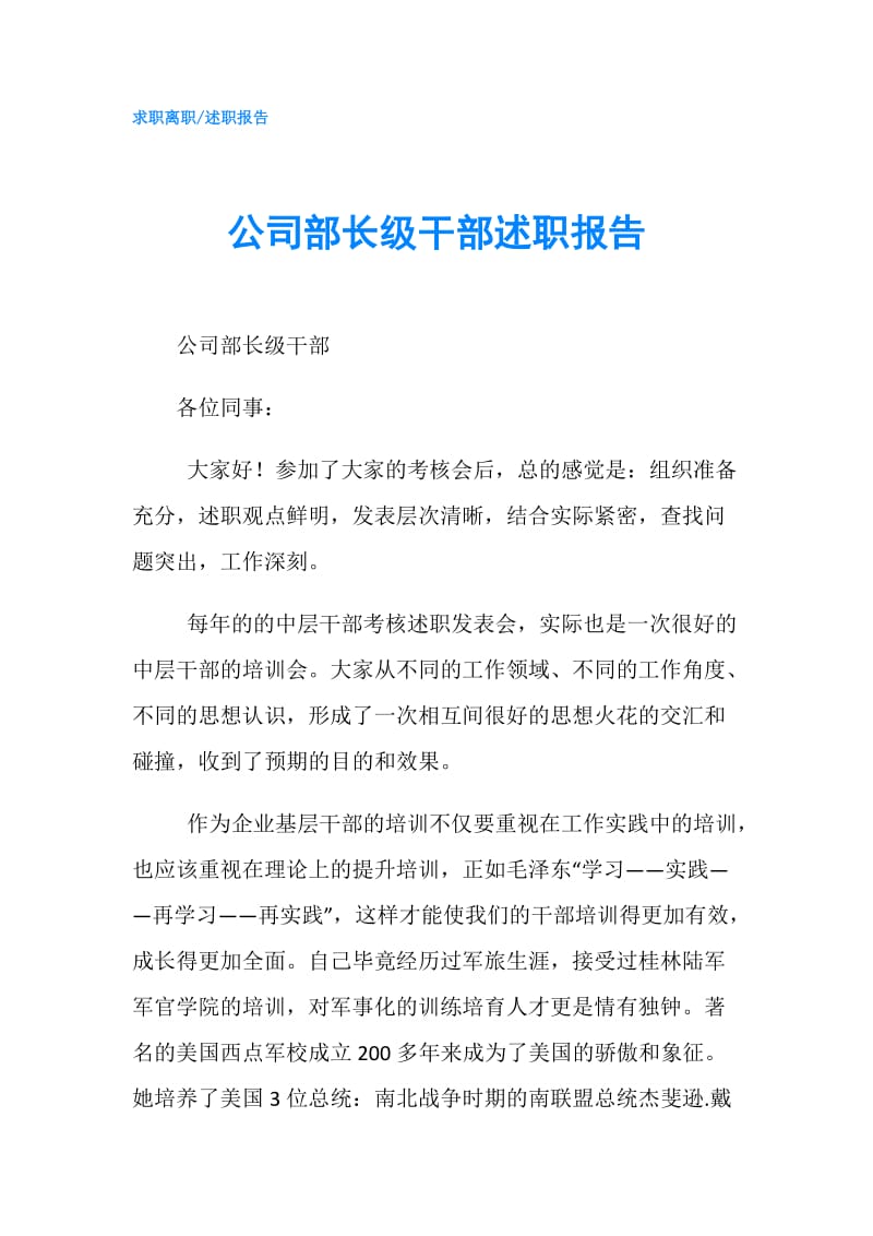 公司部长级干部述职报告.doc_第1页