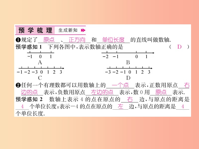 （山西专用）2019年秋七年级数学上册 第1章 有理数 1.2 有理数 1.2.2 数轴习题课件 新人教版.ppt_第2页