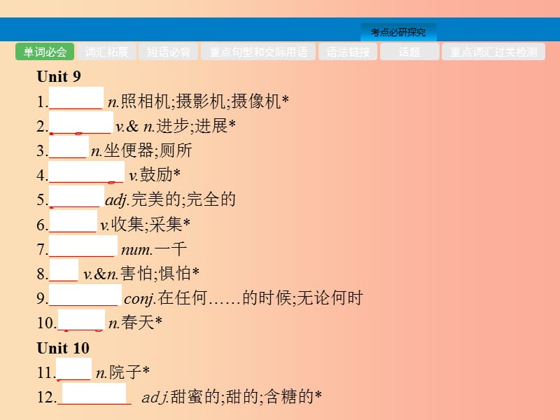 课标通用安徽省2019年中考英语总复习第四部分八下第14课时Unit9_10课件.ppt_第2页