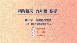 2019年秋九年級數(shù)學(xué)上冊 第三章 圓的基本性質(zhì) 3.8 弧長及扇形的面積課件1（新版）浙教版.ppt