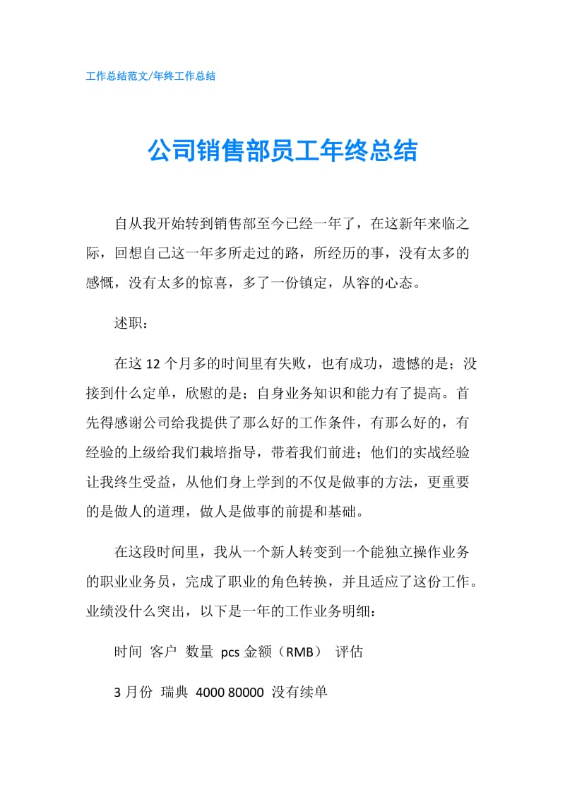 公司销售部员工年终总结.doc_第1页