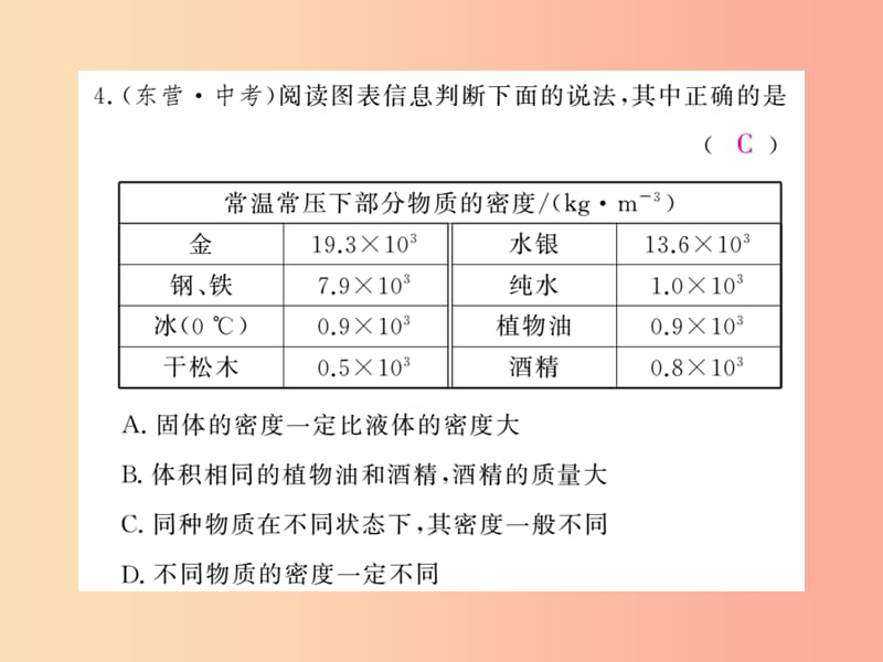 四川省绵阳市2019年中考物理 质量和密度专题精炼复习课件.ppt_第3页