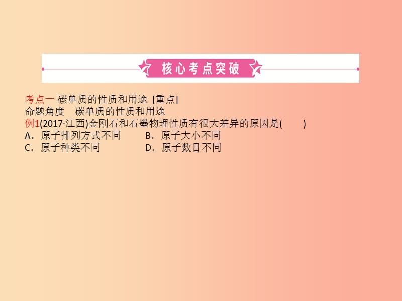 （江西專版）2019年中考化學總復習 教材突破 第六單元 碳和碳的氧化物課件.ppt_第1頁