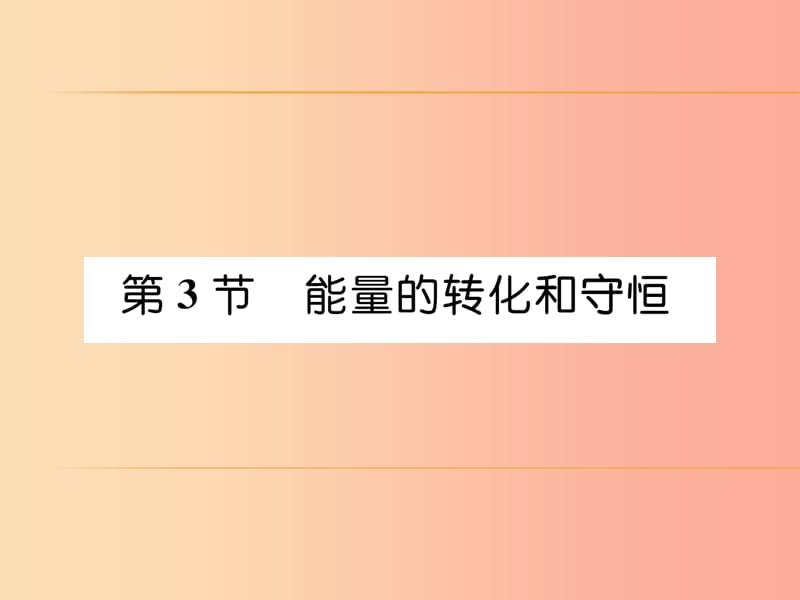 （安徽專版）2019秋九年級(jí)物理全冊(cè) 第14章 第3節(jié) 能量的轉(zhuǎn)化和守恒課件 新人教版.ppt_第1頁(yè)