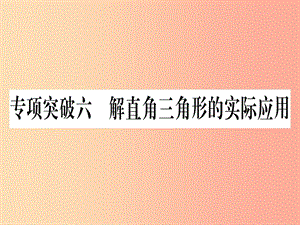 （甘肅專(zhuān)用）2019中考數(shù)學(xué) 第二輪 中檔題突破 專(zhuān)項(xiàng)突破6 解直角三角形的實(shí)際應(yīng)用作業(yè)課件.ppt