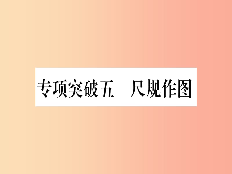 （甘肃专用）2019中考数学 第二轮 中档题突破 专项突破5 尺规作图作业课件.ppt_第1页