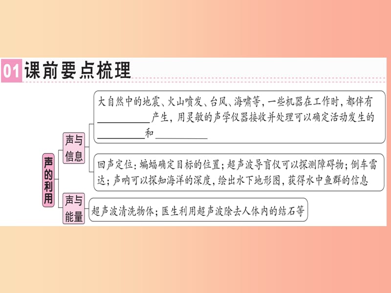 （广东专用）2019年八年级物理上册 第二章 第3节 声的利用习题课件 新人教版.ppt_第1页