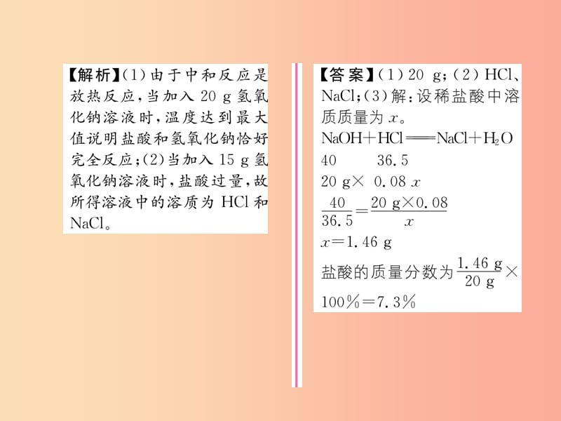 （遵义专版）2019秋九年级化学下册 第7章 应用广泛的酸、碱、盐 基础实验8 酸与碱的化学性质习题课件 沪教版.ppt_第3页