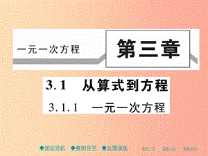 2019年秋七年級數學上冊 第三章 一元一次方程 3.1 從算式到方程 3.1.1 一元一次方程作業(yè)課件 新人教版.ppt