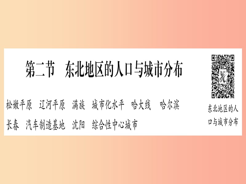 2019春八年级地理下册第6章第2节东北地区的人口与城市分布习题课件新版湘教版.ppt_第1页