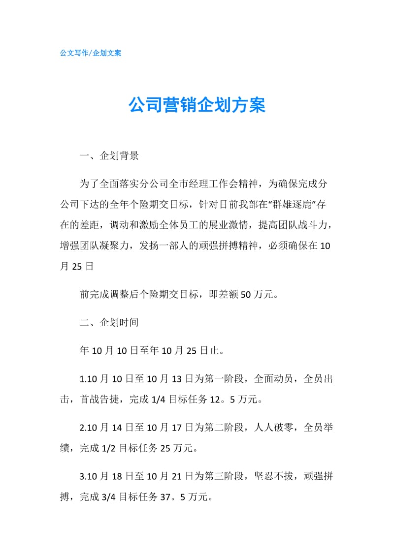 公司营销企划方案.doc_第1页