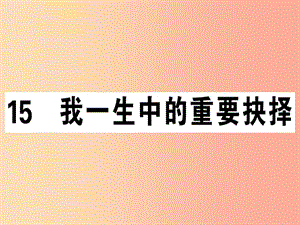 （廣東專版）2019春八年級語文下冊 第四單元 15 我一生中的重要抉擇習(xí)題課件 新人教版.ppt