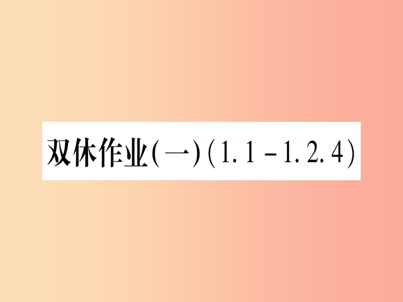 九年级数学下册 双休作业（一）作业课件 （新版）湘教版.ppt_第1页