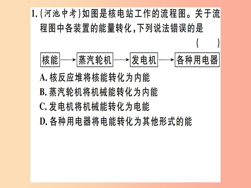 2019春九年级物理全册 专题四 核能及新能源的开发、利用习题课件（新版）沪科版.ppt_第1页