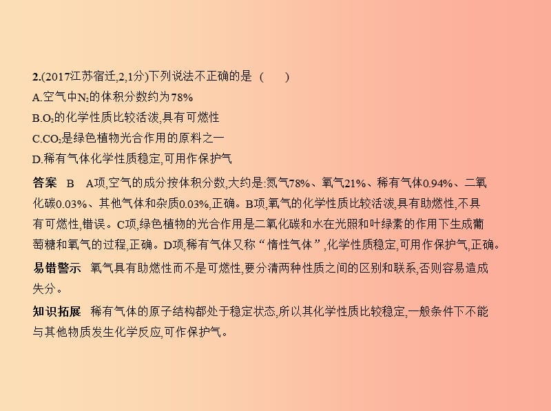 （江苏专版）2019年中考化学复习 专题一 空气 氧气（试卷部分）课件.ppt_第3页