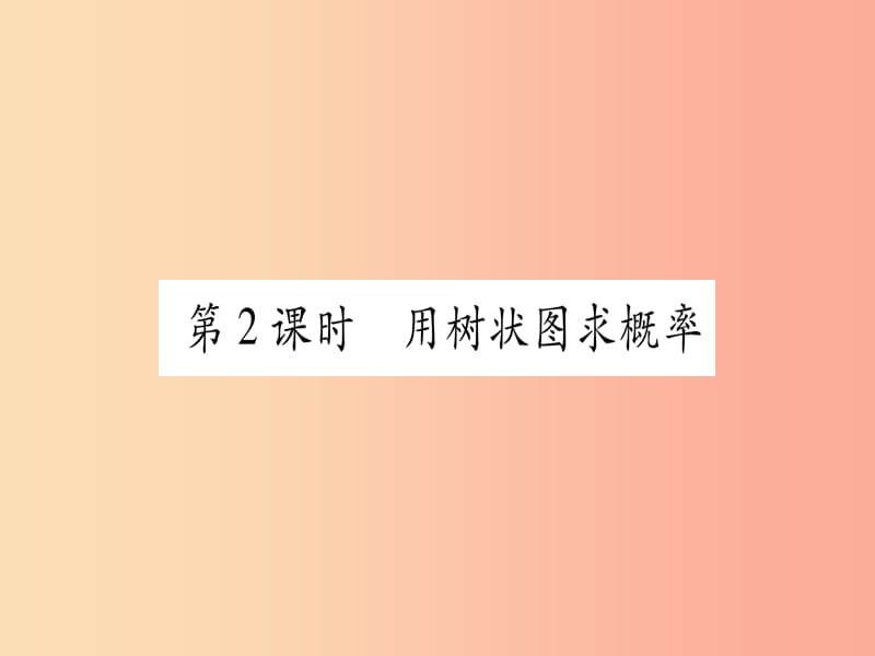 （江西专版）2019秋九年级数学上册 第二十五章 概率初步 25.2 用列举法求概率 第2课时 作业课件 新人教版.ppt_第1页