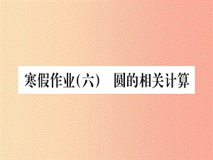 （江西專版）2019屆九年級(jí)數(shù)學(xué)下冊(cè) 寒假作業(yè)（六）圓的相關(guān)計(jì)算課堂導(dǎo)練課件（含2019中考真題） 新人教版.ppt