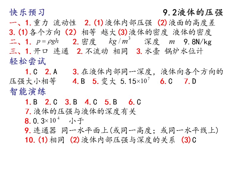 优化设计答案八年级物理压强.ppt_第2页