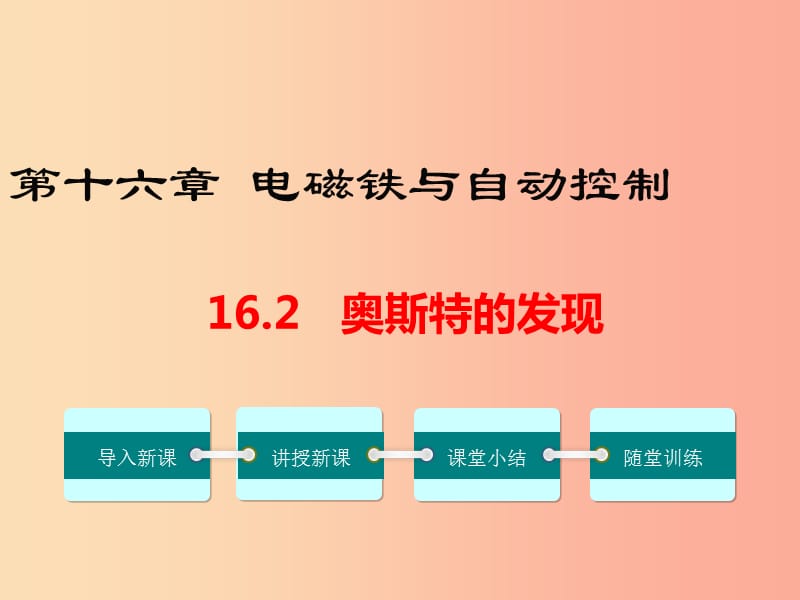 九年级物理下册 16.2 奥斯特的发现教学课件 （新版）粤教沪版.ppt_第1页