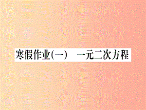 （江西專版）2019屆九年級數(shù)學(xué)下冊 寒假作業(yè)（一）一元一次方程課堂導(dǎo)練課件（含2019中考真題） 新人教版.ppt