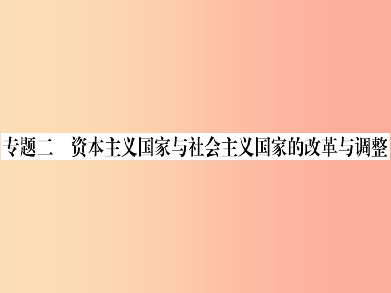 九年级历史下册 期末专题复习 专题二 资本主义国家与社会主义国家的改革与调整习题课件 新人教版.ppt_第1页