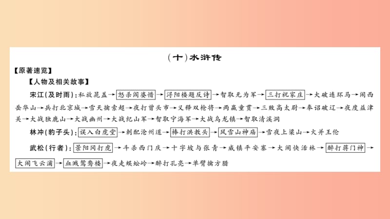 2019中考语文 名著导读专题讲解（十）水浒传课件 新人教版.ppt_第1页