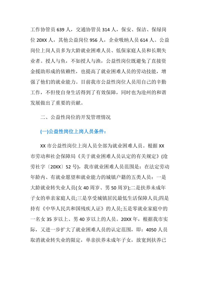 公益性岗位开发管理情况的调研报告.doc_第2页